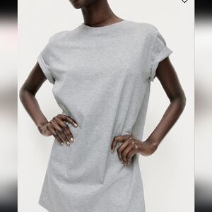 H&M Gray Casual Gray Cotton T- Shirt Dress